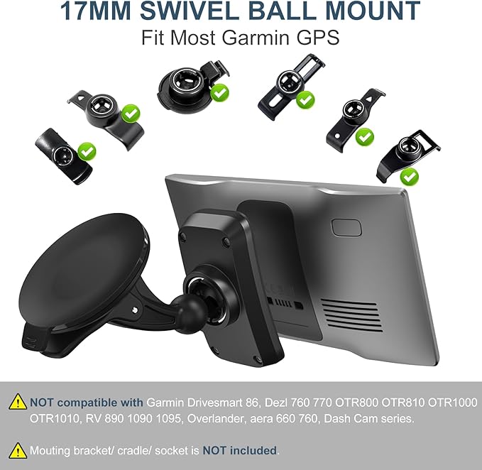 GPS Mount for Garmin 2 PCS GPS Holder for Car Windshield Suction Cup Mount