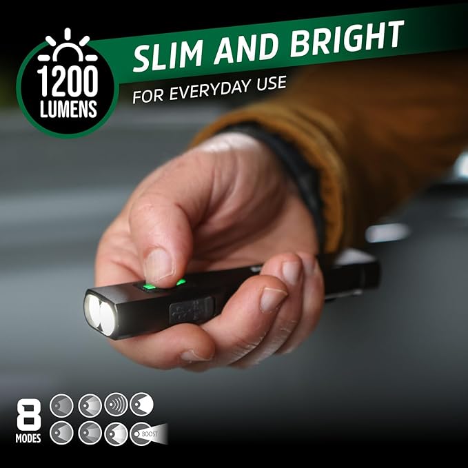 Energizer 1200SL-R Flashlight Rechargeable for EDC, Tactical Flashlight Ultra Bright, IPX4 Water-Resistant, USB-C Cable Included (Pack of 2)