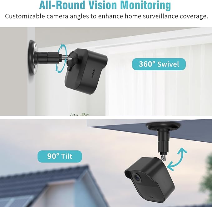 All-New Blink Outdoor Camera Wall Mount,3 Pack Weatherproof Housing, 360 Degrees Adjustable Bracket with Sync Module Core Mount for Blink Outdoor 2K+, 4th & 3rd Gen, Black(Camera is Not Included)