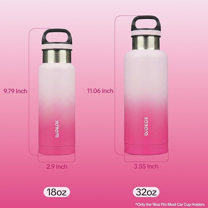BJPKPK Insulated Water Bottle 32OZ Stainless Steel Water Bottle with Handle Double Walls Vacuum Insulated BPA Free Flask, Cherry