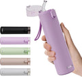 9oz Small Water Bottles with Straw, Mini Water Bottle with One-Hand Open Design, Leak-Proof Locking Lid for Hot&Cold Drinks, Small Travel Water Bottle - 100% Leakproof for School, Travel...(Lilac)