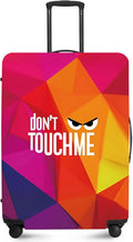 Don't Touch Me Funny Travel Luggage Cover-Neon Geometric Stretchable Airplane Suitcase Protector Sleeve,Universal Washable Fit for 28-30 Inch Checked Baggage,Water Resistant Durable Luggage Protector