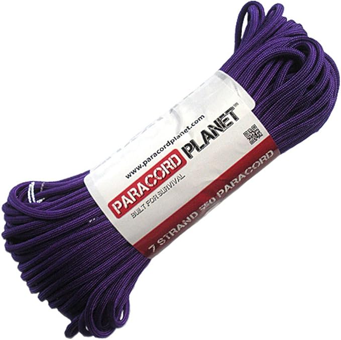 Paracord Planet Solid Color 550lb Paracord – 7 Strand Type III Nylon Cord for Indoor and Outdoor Tasks – Acid Purple (25 ft)