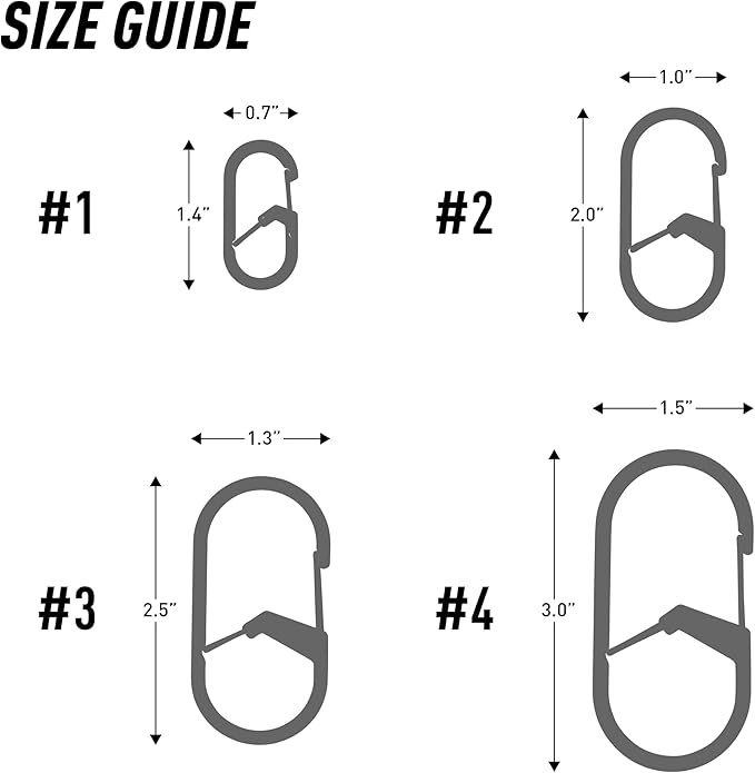 Nite IZE GS1-01-2R6 G-Series Dual Chamber Carabiner, Size #1 2-Pack, Black