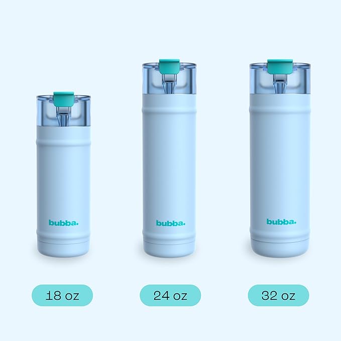 bubba 18 oz Dualsip Insulated Stainless Steel Water Bottle with Straw - Reusable, Leakproof, Lightweight, Dishwasher Safe, Lead-Free and BPA-Free, Daydreamin'
