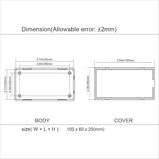 LeMotech Project Box 10 Pieces ABS Plastic Electrical Project Case Small Junction Box for Electronics White 3.94 x 2.36 x 0.98 inch (100 x 60 x 25 mm)