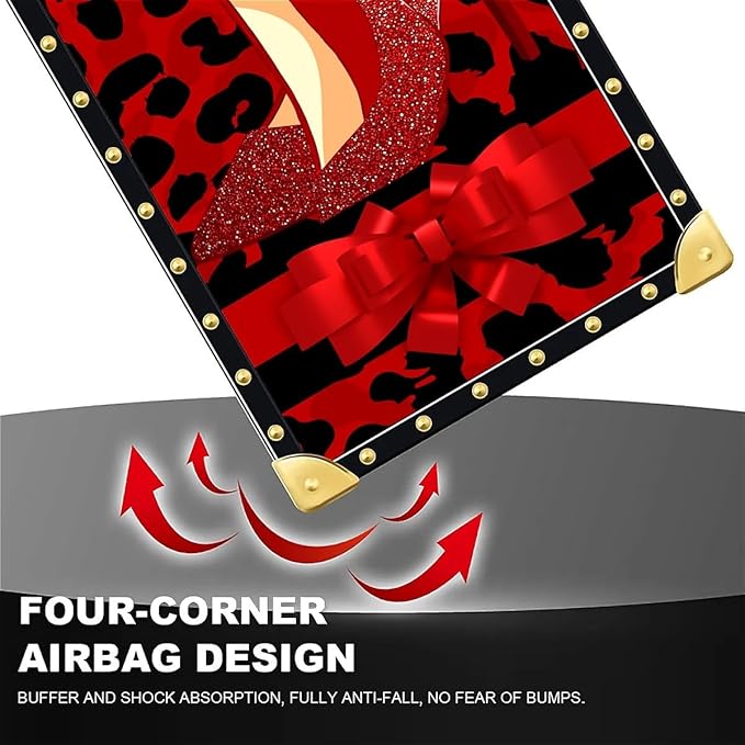 Compatible with iPhone 16 Pro Max Case, Elegant High Heels Luxury Golden Decoration for Girl Women Soft TPU Shockproof Protective Hard PC Back for iPhone 16 Pro Max