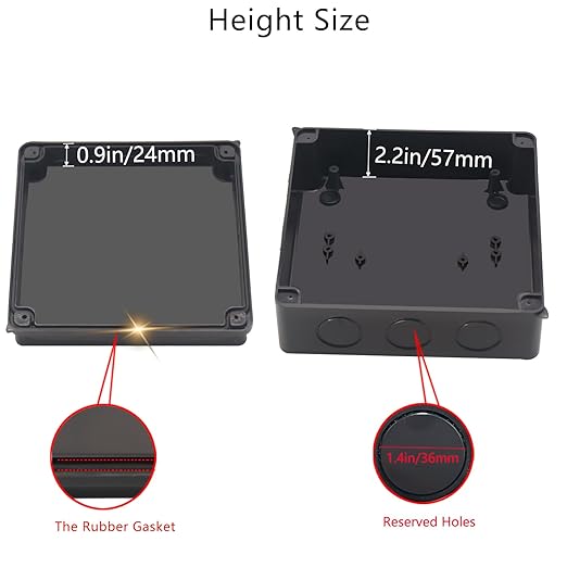 Project Box IP65 Waterproof Dustproof Junction Boxes ABS Plastic DIY Electronic Case, Indoor & Outdoor Electrical Box Power Cord Enclosure Black 200x200x80mm