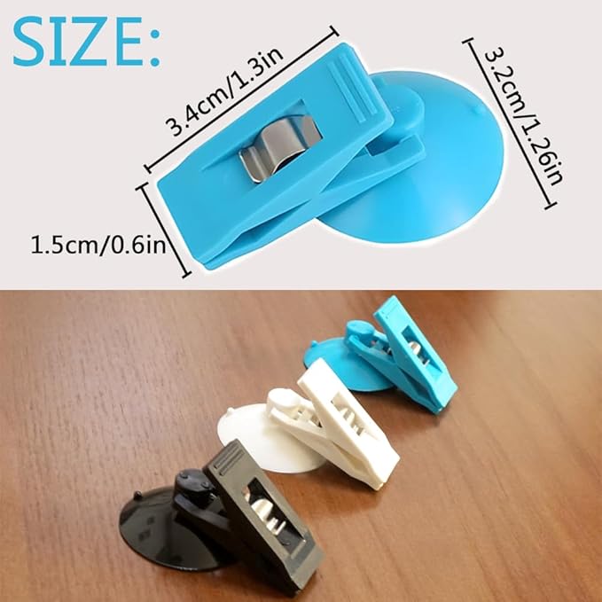 Multi Purpose Suction Cup Clips, Car Sunshade Cloth Fixing Clip, Refrigerator Message Papers Clip(Black)