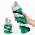 Reusable BPA Free Foldable Silicone Water Bottles for Kids, Students, Adults, Travel Camping Hiking (1pack, Green)