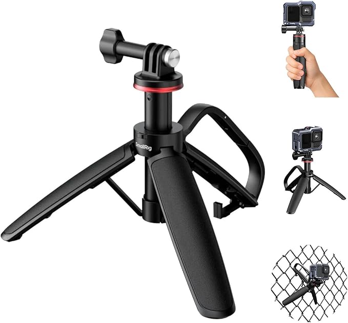 SMALLRIG Portable Action Camera Tripod in Carabiner Shape, 6.5-13.6in Extendable Selfie Stick, Mini Table Tripod for GoPro Hero 13/12/11, for DJI Osmo Action 5 pro/4/3, for Insta360 Ace Pro 2-5568