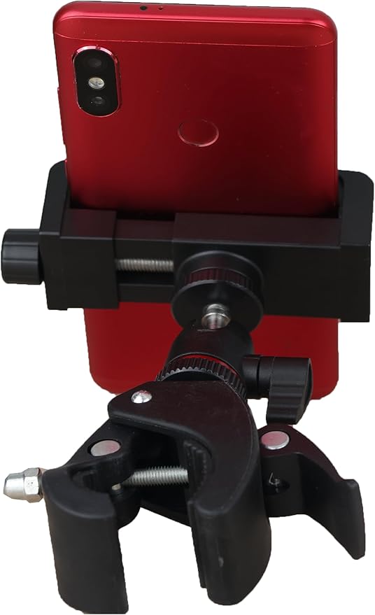 Phone Holder with Clamp for Golf Cart Universal Phone Mount Holder for Bicycle, Wheelchair, Stroller Mic Stand Phone Holder