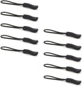 Upgraded Zipper Pulls, 10PCS Black - Premium Replacement for Luggage, Backpacks, Jackets, Purses, Handbags