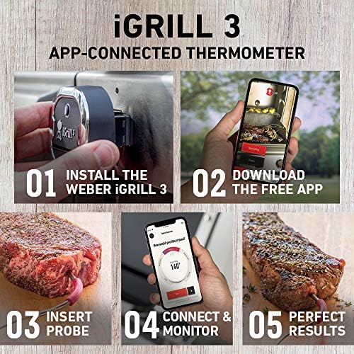Weber iGrill 3 Grill Thermometer – App‑Connected Smart Meat Thermometer with 4‑Probe Capacity & Bluetooth Monitoring - 250-Hour Battery Life - Image 2