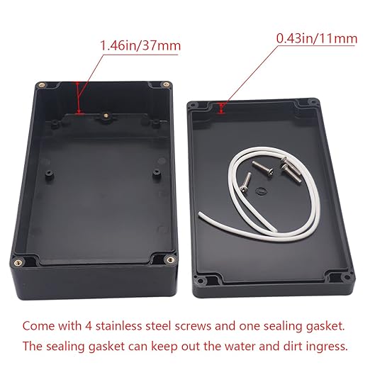 Project Box IP65 Waterproof Junction Box ABS Plastic Electrical Boxes DIY Electronic Project Case Power Enclosure 7.87x4.72x2.2 inch (200 x 120 x56 mm)