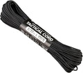 Atwood Rope MFG 275 Tactical Paracord 100 Feet 4-Strand Core Nylon Parachute Cord Outside Survival Gear Made in USA | Lanyards, Bracelets, Handle Wraps, Keychain (Black)