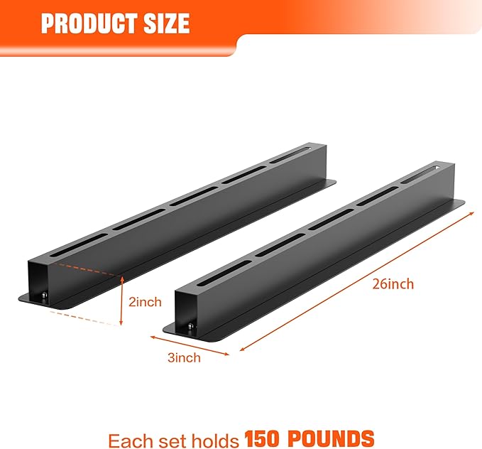 TORACK Garage Ceiling Bin Storage Rack, Adjustable Heavy Duty Overhead Tote Storage Rail System(for 5 Bins, Bins are not included)