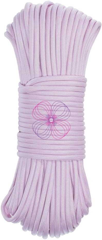 Craft County Glow in The Dark Zesty 21 Strand Luminous 550 Paracord – for DIY Bracelets, Lanyards, and Jewelry (Light Purple, 100 Feet)