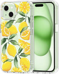 MOSNOVO Case for iPhone 15 Plus/iPhone 14 Plus, [Buffertech 6.6ft Military-Grade Drop Protection] [Anti Peel Off Tech] Clear TPU Bumper Phone Case Cover Design - Lemon