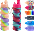 Collapsible Travel Bottles 2 Pack - Portable Hiking Bottles, Leak Proof 500ML, Reusable BPA Free Silicone (Pink+Rose Red)