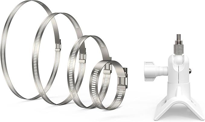 Holicfun No-Drill Outdoor Security Camera Pole Mount, Universally Compatible with Ring, Blink, Eufy, Wyze, Arlo, Google Nest, Simplisafe Cameras, and More - White