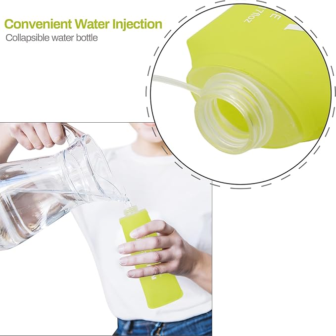 Soft Flask Running Bottles Collapsible Water Bottle Foldable for Traveling Running Vest Collapse Hydration TPU 250ml for Runner(250ml-Pack of 2)