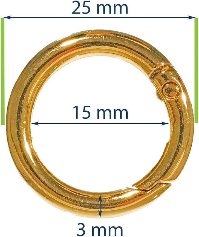 Paracord Planet Spring Gate O Rings – Available in 5/8 Inch, 3/4 Inch and 1 Inch Sizes – Silver, Bronze, and Gold Color Options (5 Pack, 5/8 Inch, Gold)