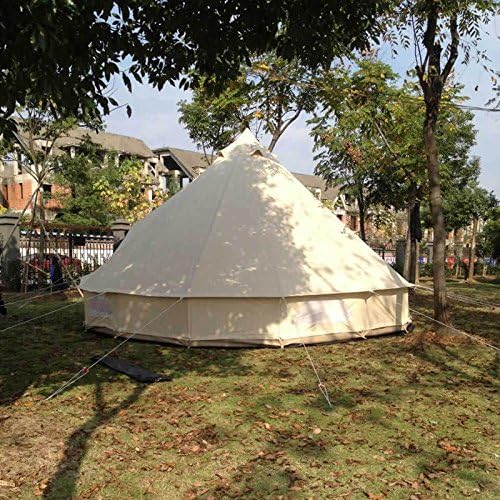 INTSUPERMAI Bell Tent 16.4ft (5m) Canvas Tent 4-Season Yurt Tents Oxford Canvas Bell Yurt Tents for Family Glamping Outdoor Hunting - Image 4