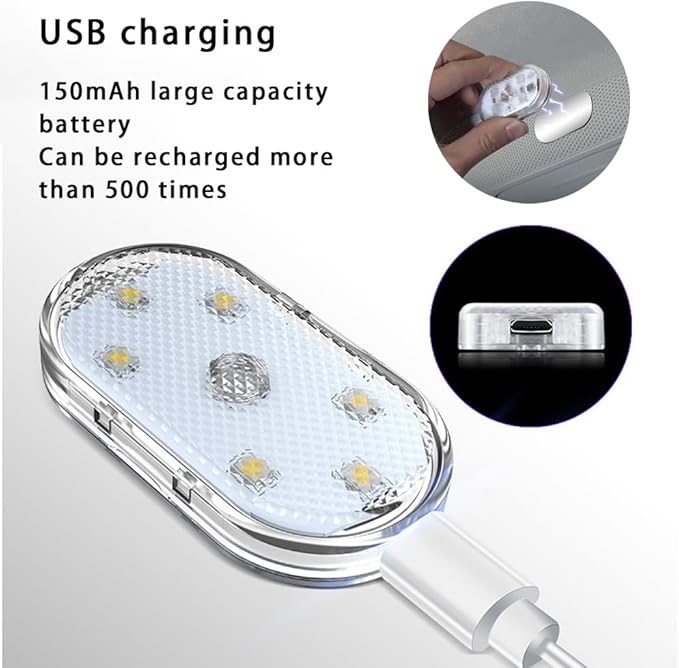 Mini LED Closet Light Wireless Touch Light USB Rechargeable Multi Color Cabinet Lighting for Bedroom Wardrobe Counter Kitchen (4Pcs/Pack) (Colorful)