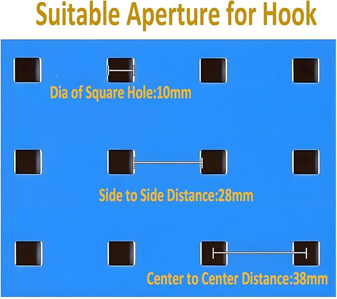 Pegboard Hooks Heavy Duty Metal Steel 3/8" Square Hole Peg Hooks Suitbale for 1.5" Spaced Pegboards Double Arm Wall Hooks for Organizing Tools in Home or Garage 4-inch Long Black-2pcs