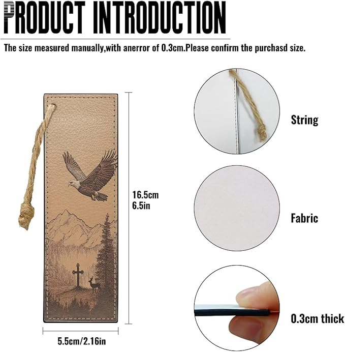 Bible Cover & Case for Men & Women - PU Leather with Bald Eagle Cross & Deer Design Ideal Gift for Christians Christmas Small Bible Cover Bible Case Size