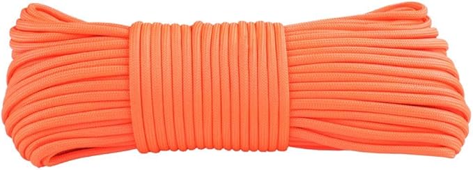 Glow in The Dark Zesty 550lb Paracord – 21 Strand Luminous Parachute Cord for Nighttime Outdoor Utility – 8 Colors and Length Options of 25', 50’, 100’, and 1,000’