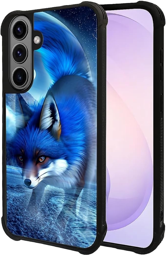for Samsung Galaxy S26 Plus Case,Graphic Design for Girl Boy Soft Silicone Hard Acrylic Shock Protection Designed for Samsung Galaxy S26 Plus Snowy Mountain Fox Lake Pattern