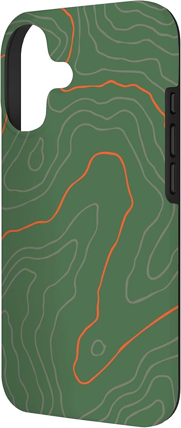 Backcountry Topo Guide Orange Lines Topographical Map Case for iPhone 17
