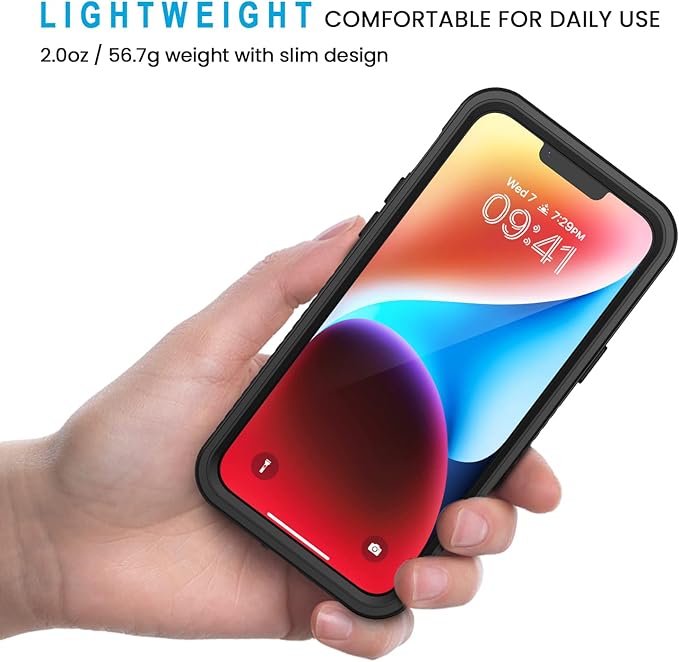 Lanhiem for iPhone 14 Plus Case, IP68 Waterproof Dustproof Shockproof Cases with Built-in Screen Protector, Full Body Protective Phone Case for iPhone 14 Plus -6.7 inch (Black)