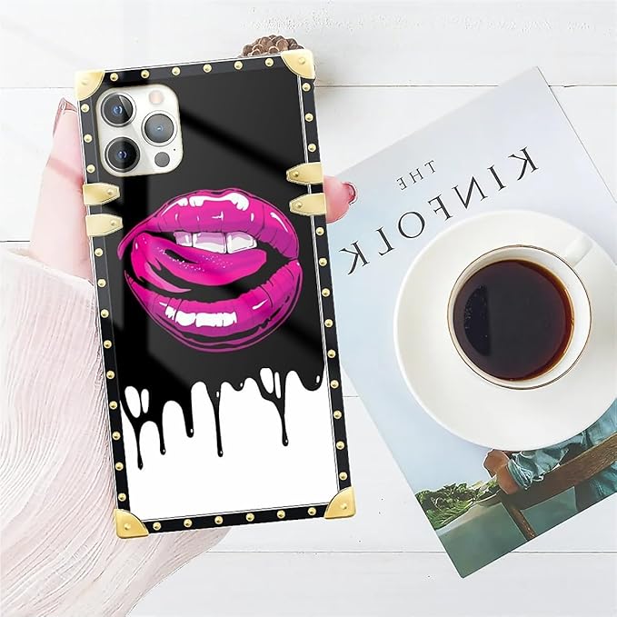 Compatible with iPhone 11 Pro Max Case, Black White Red Slap Sexy Luxury Golden Decoration for Girl Women Soft TPU Shockproof Protective Hard PC Back for iPhone 11 Pro Max