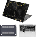 Case for New MacBook Pro 15 inch 2019 2018 2017 2016 Release (Model A1990 A1707),Anti-Fingerprint Hardshell Protective Case Cover & Keyboard Cover for Pro 15.3",Black Marble