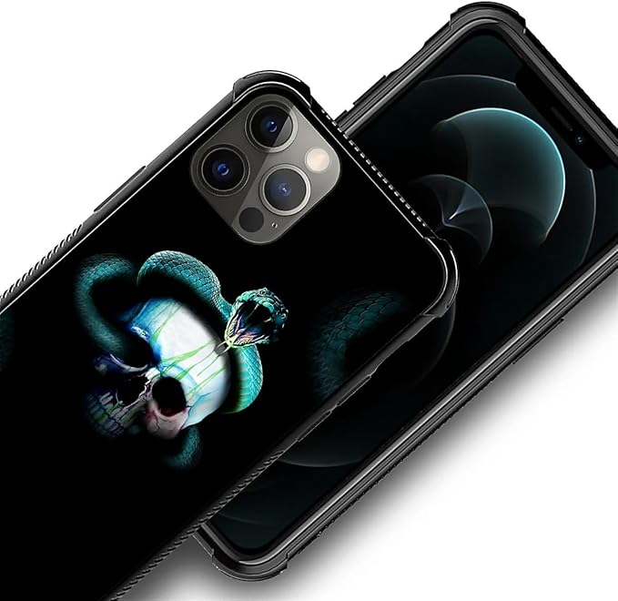 for iPhone 11 Pro Case, Skeleton Winding Snake Pattern Graphic Design Girl Boy Soft Silicone Hard Acrylic Shock Protection for iPhone 11 Pro