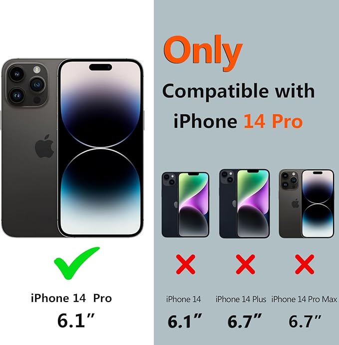 for iPhone 14 Pro Waterproof Case - Shockproof, Dustproof, Built-in Screen Protector, Magnetic Ring Black
