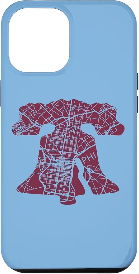 Philadelphia Street Map Liberty Bell Vintage Maroon Philly Case for iPhone 12 Pro Max