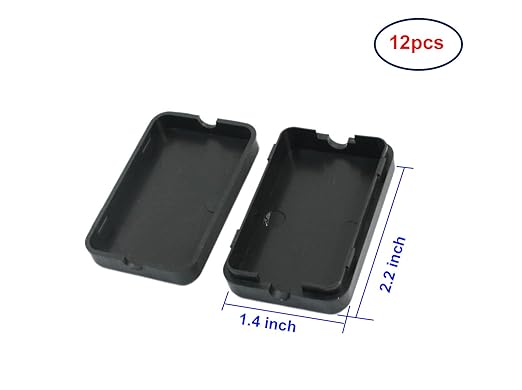 YXQ 55x35x15mm Junction Box w Hole Cover Small Waterproof Electric Project Case Black Plastic,12-Pack