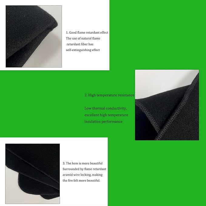 39"x39" Welding Fireproof Blanket Flame Retardant Mat Anti Fire Pad Outdoor Camping Barbecue Emergency Supplies BBQ Stove Grill Heat Insulation Carbon Felt Ground Table Protective Pad