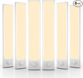 6 Pack Under Cabinet Lights Wireless, 50 LED Motion Sensor Light Indoor Rechargeable Magnetic Closet Lights Battery Operated, Under Counter Lights for Kitchen, Wardrobe, Stairs, Warm Light