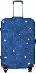 Travel Luggage Cover with Airplane & Route Pattern, Suitcase Protector For Travel (Fits 18-21 Inch Luggage)