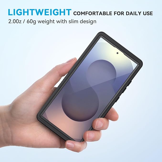 Lanhiem Magnetic for Samsung Galaxy S25 Ultra Case, IP68 Waterproof Dustproof, Built-in Screen Protector, Rugged Full Body Shockproof Cover for Galaxy S25 Ultra 5G 6.9 Inch, Black/Clear