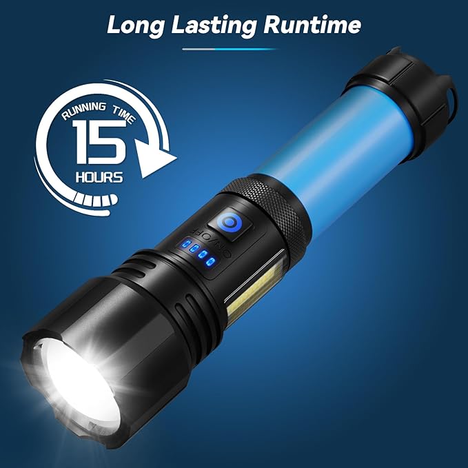 Sigoobal Flashlight LED Rechargeable Flashlights High Lumens, 99,000 LM Super Bright Powerful Flashlight, High Powered Flash Lights Waterproof Handheld Flashlights for Home Camping Hiking(2 Pack)
