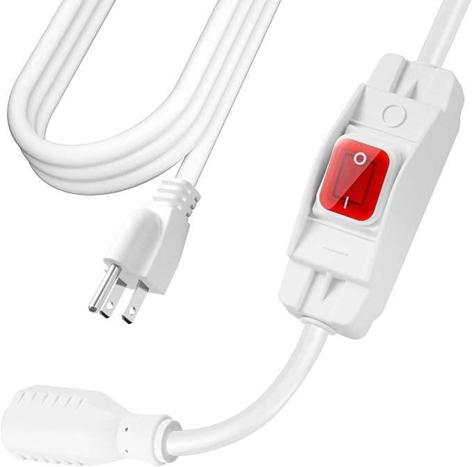 Extension Cord with Switch On/Off Waterproof Switch 25Ft No Plugging and Unplugging Invintage Stereo Devices Without Built-in Power Switch(25 FT, White)
