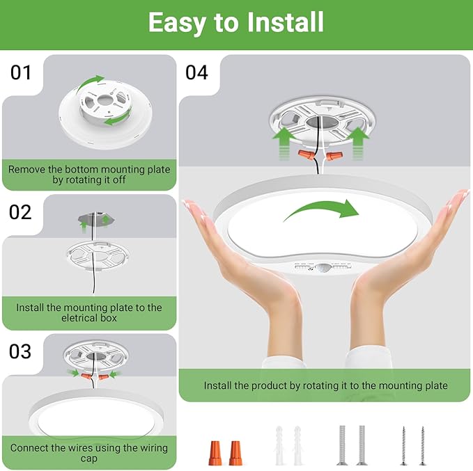 zemty 2Pack 7inch Motion Sensor Ceiling Lights Wired, 15W 1500lm 3CCT/3 Mode/30-120s Timer, Bright White LED Flush Mount Light Fixture Motion Activated for Closet Pantry Hallways Stairwells Garage