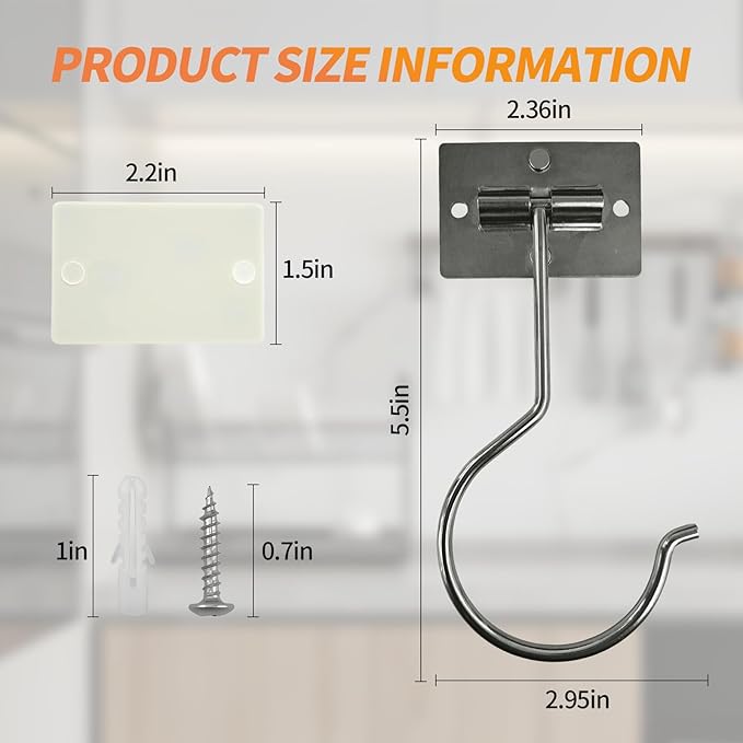 Banana Hook Under Cabinet,Adhesive Bananas Hanger with Fordable Design,Durable Metal Banana Holder for Hanging Bananas,Kitchen Organization Or Multi-Purpose Home Us(Silver)