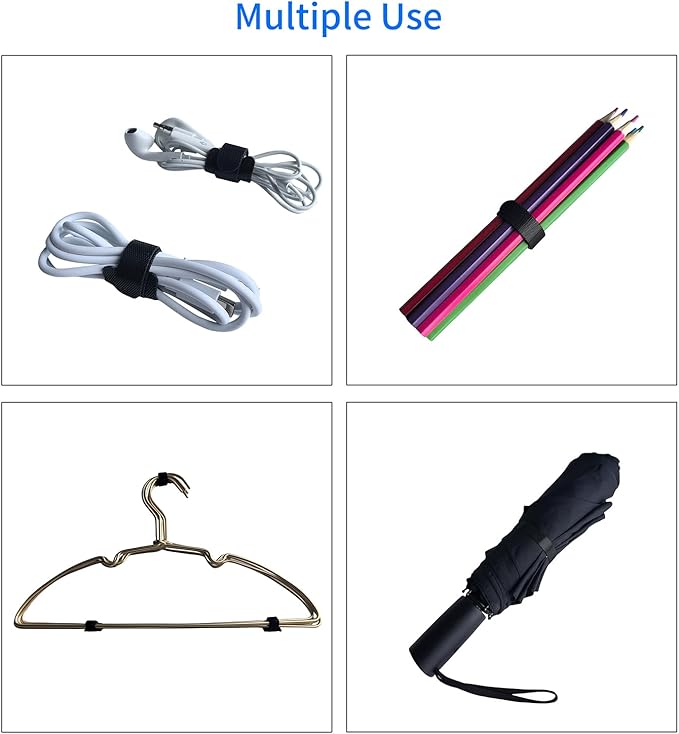 160PCS 6inches Cable Ties Reusable Multi-Colour Cord Straps Multi-Purpose Wire Ties Cord Wrap Hook and Loop Organizer Adjustable Cable Management
